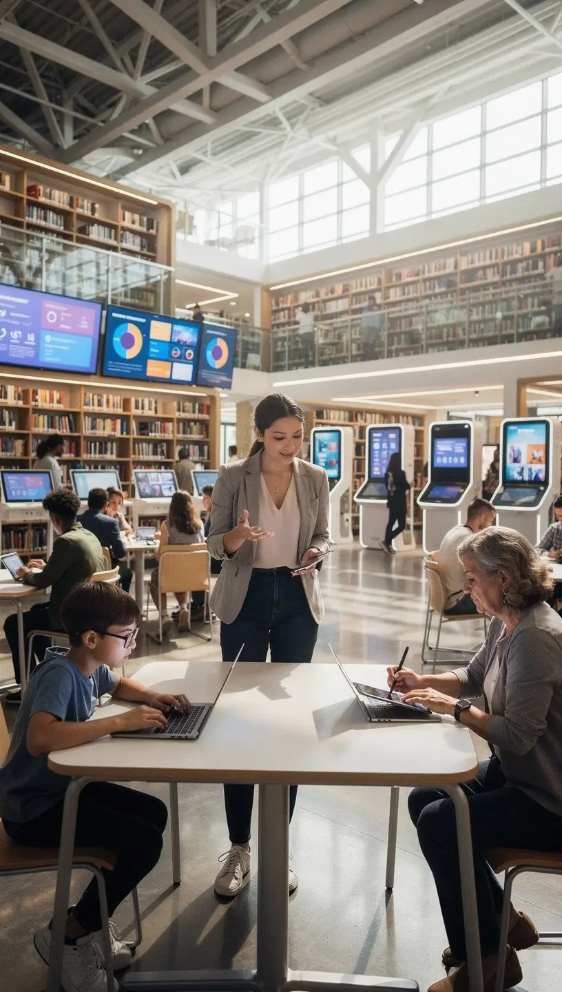 Fotografie cu un grup de profesioniști discutând strategii pentru transformarea digitală a comunității locale